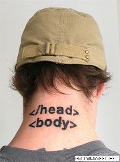 HTML tatuiruotė ant kaklo